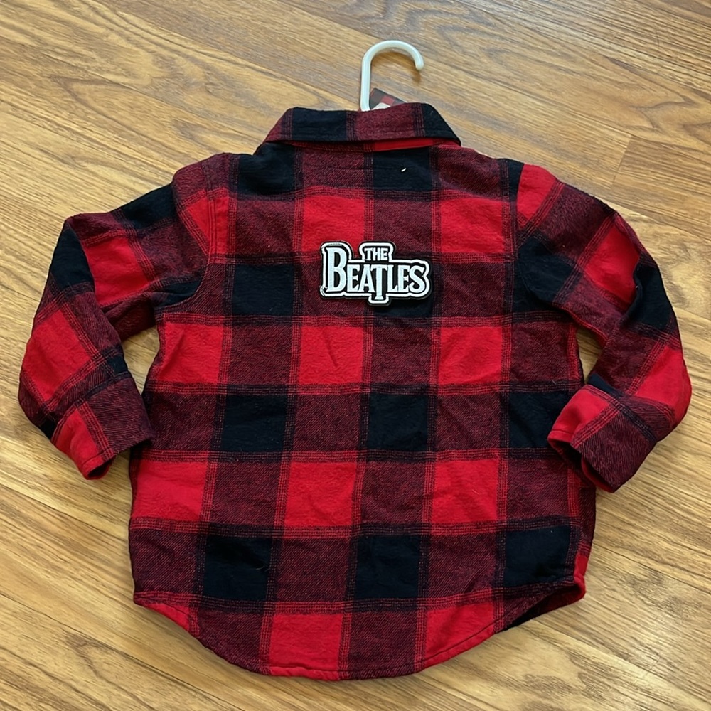 Beatles Flannel Shirt upcycled unisex US 2T